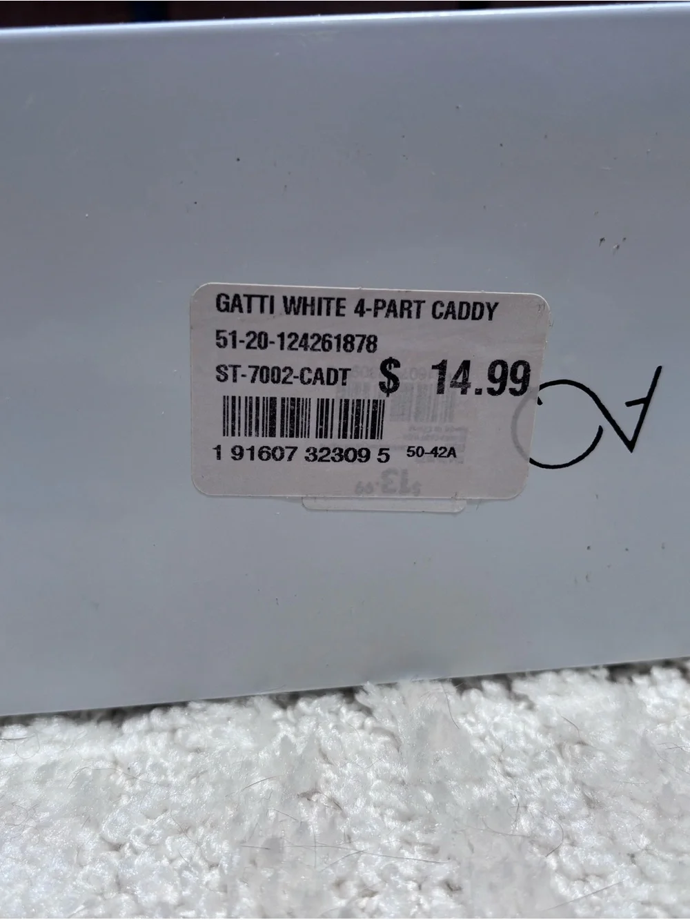 White Bath Organizer Caddy - Bathroom Storage Tray